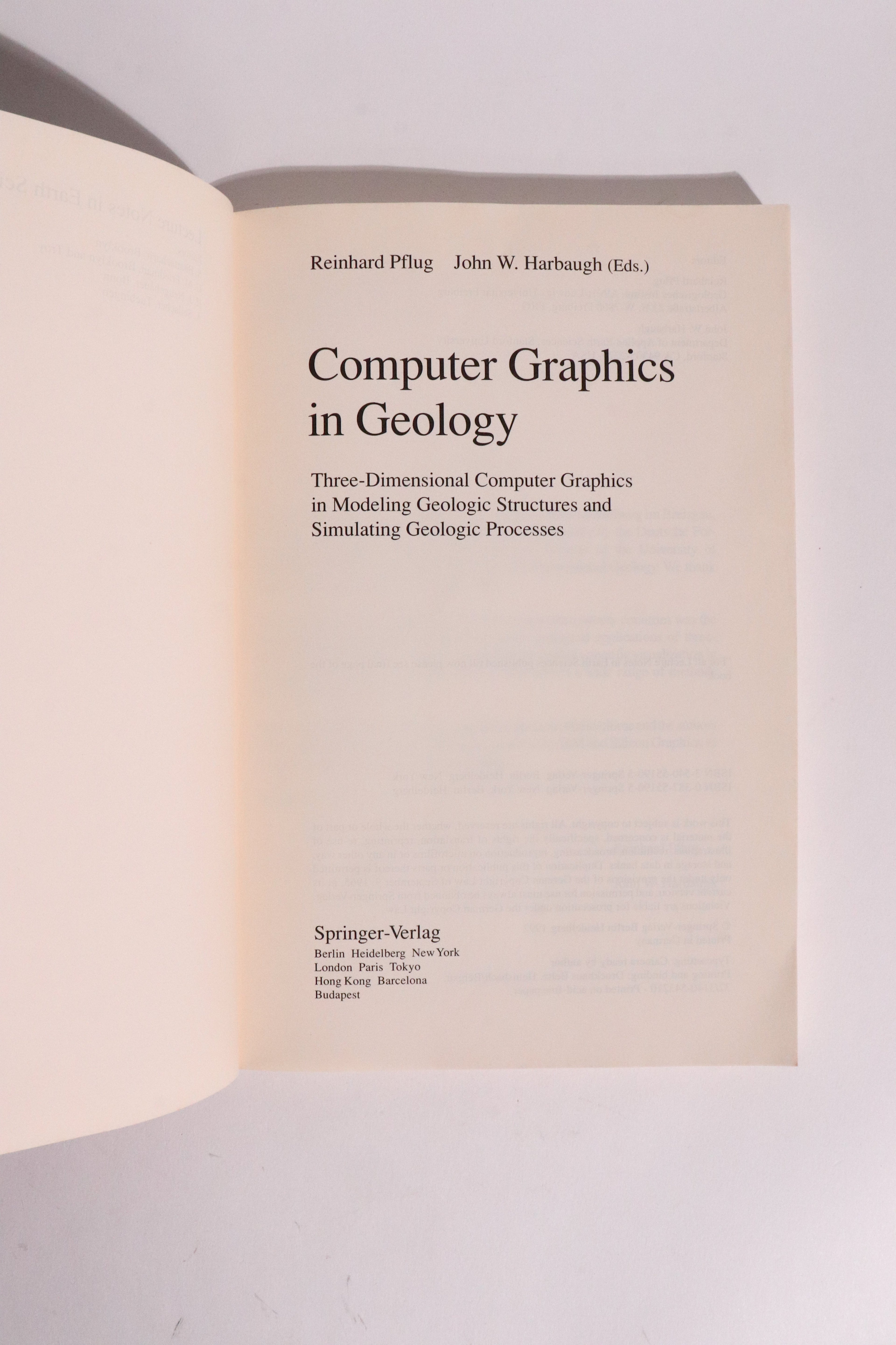Computer Graphics in Geology – Pflug & Harbaugh – 1992 Springer Earth Sciences 41
