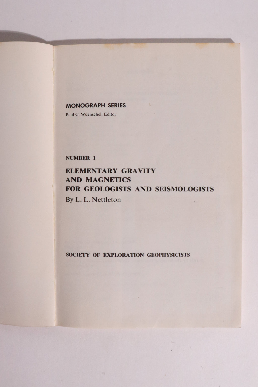 SEG Geophysical Monograph Nos. 1 & 2 — Original 1971–1973 Set