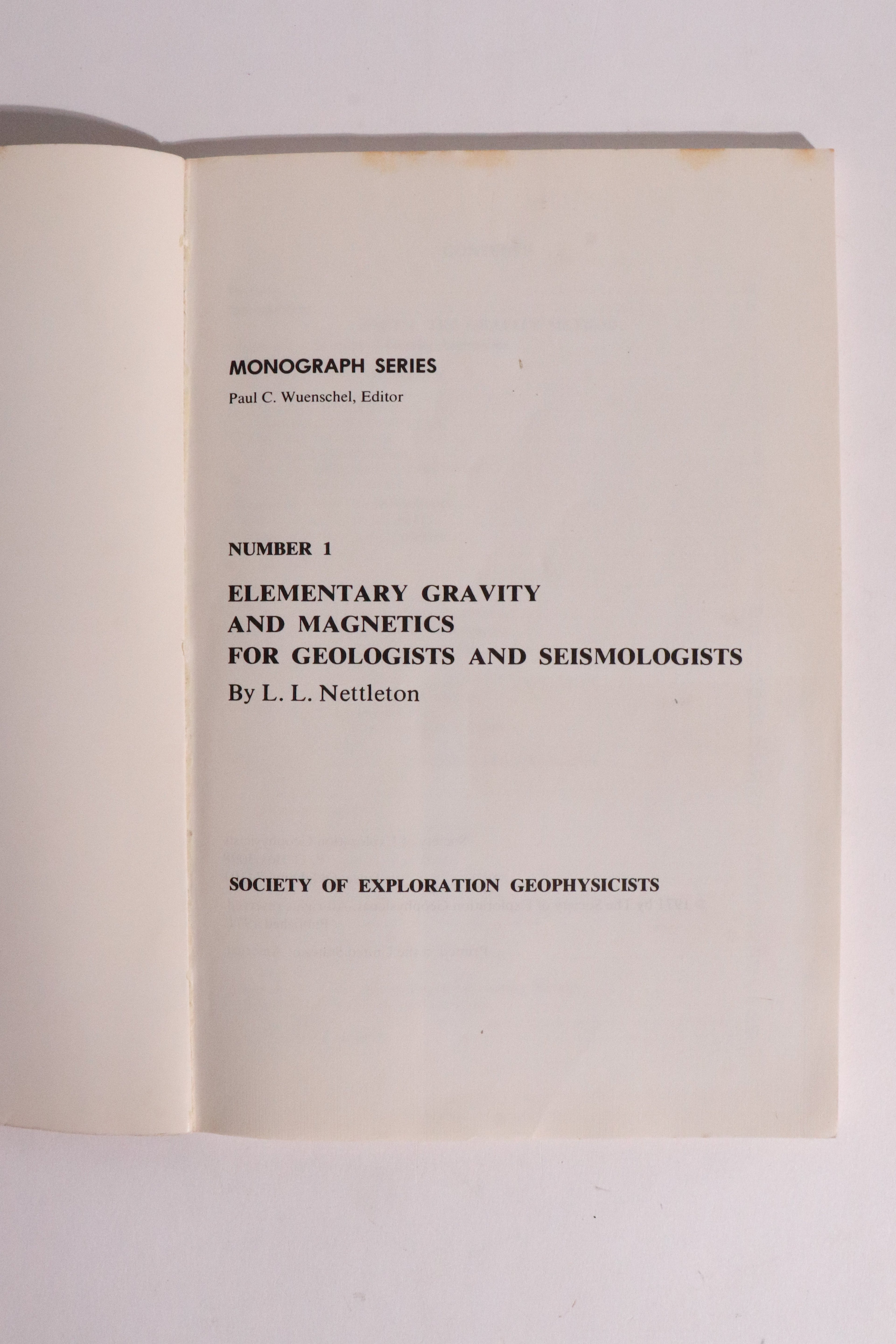 SEG Geophysical Monograph Nos. 1 & 2 — Original 1971–1973 Set