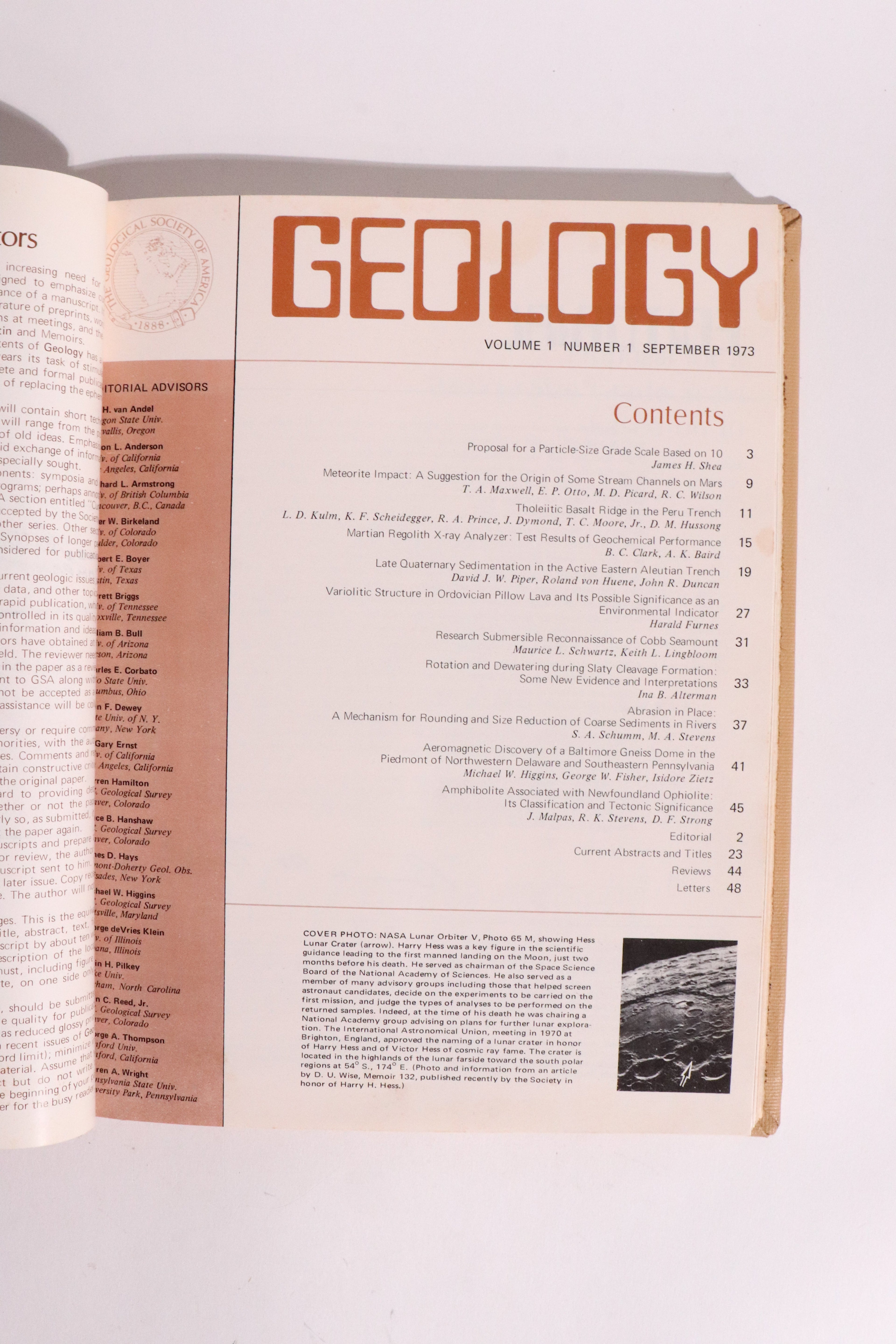Geology: A Venture in Earth Science Reporting, Vol. 1 Nos. 1–4 - Inaugural Volume (1973)