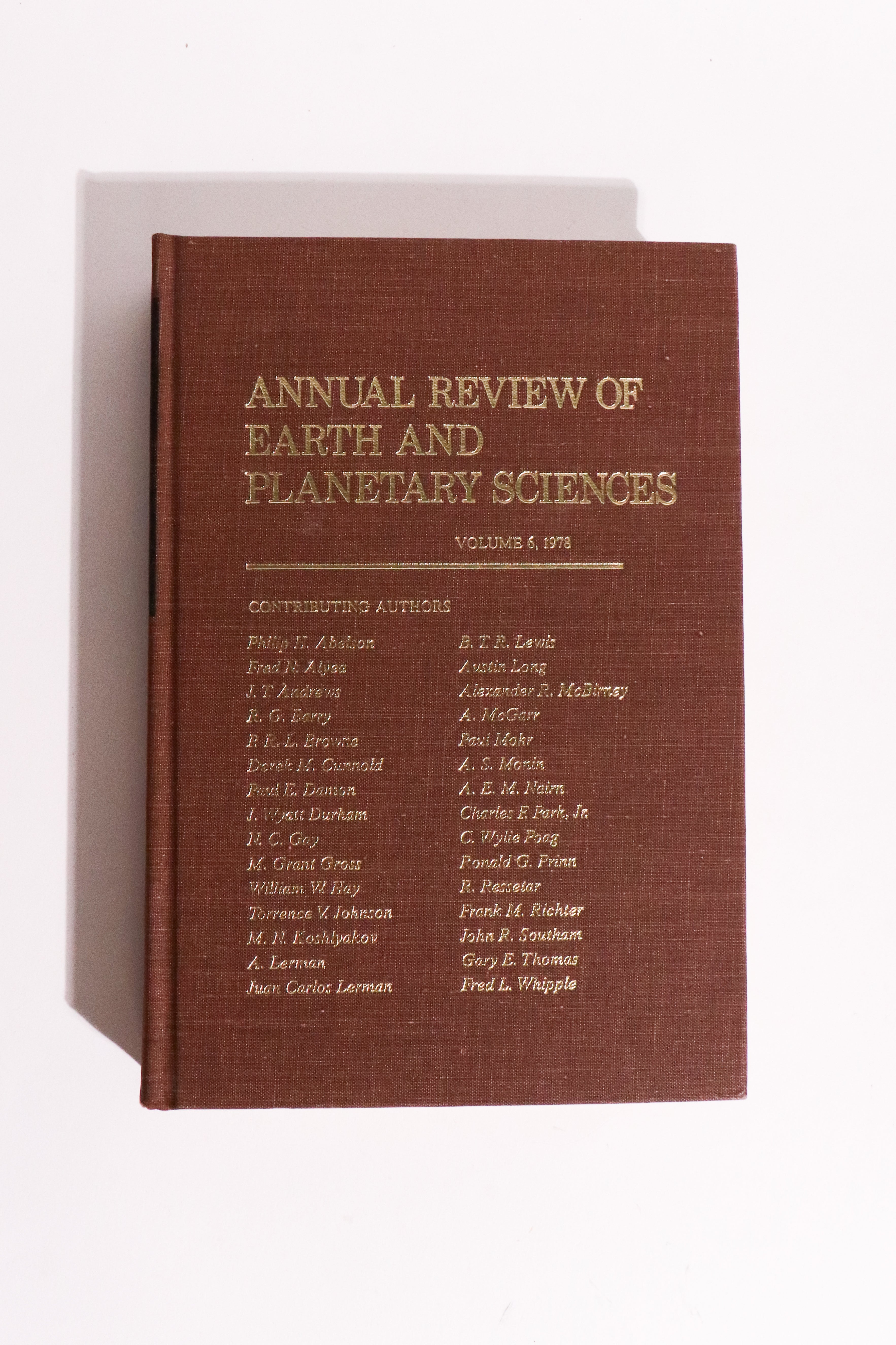 Annual Review of Earth and Planetary Sciences, Volume 6 (1978) — Jupiter’s Moons, Ozone Layer, Mantle Convection & Climate