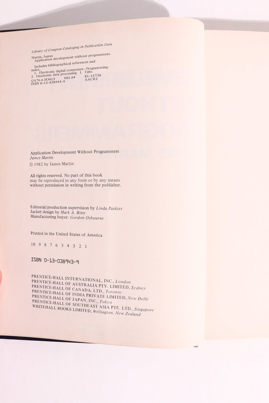 Application Development Without Programmers — James Martin | Early No-Code Computing, First U.S. Edition, First Printing (1982)