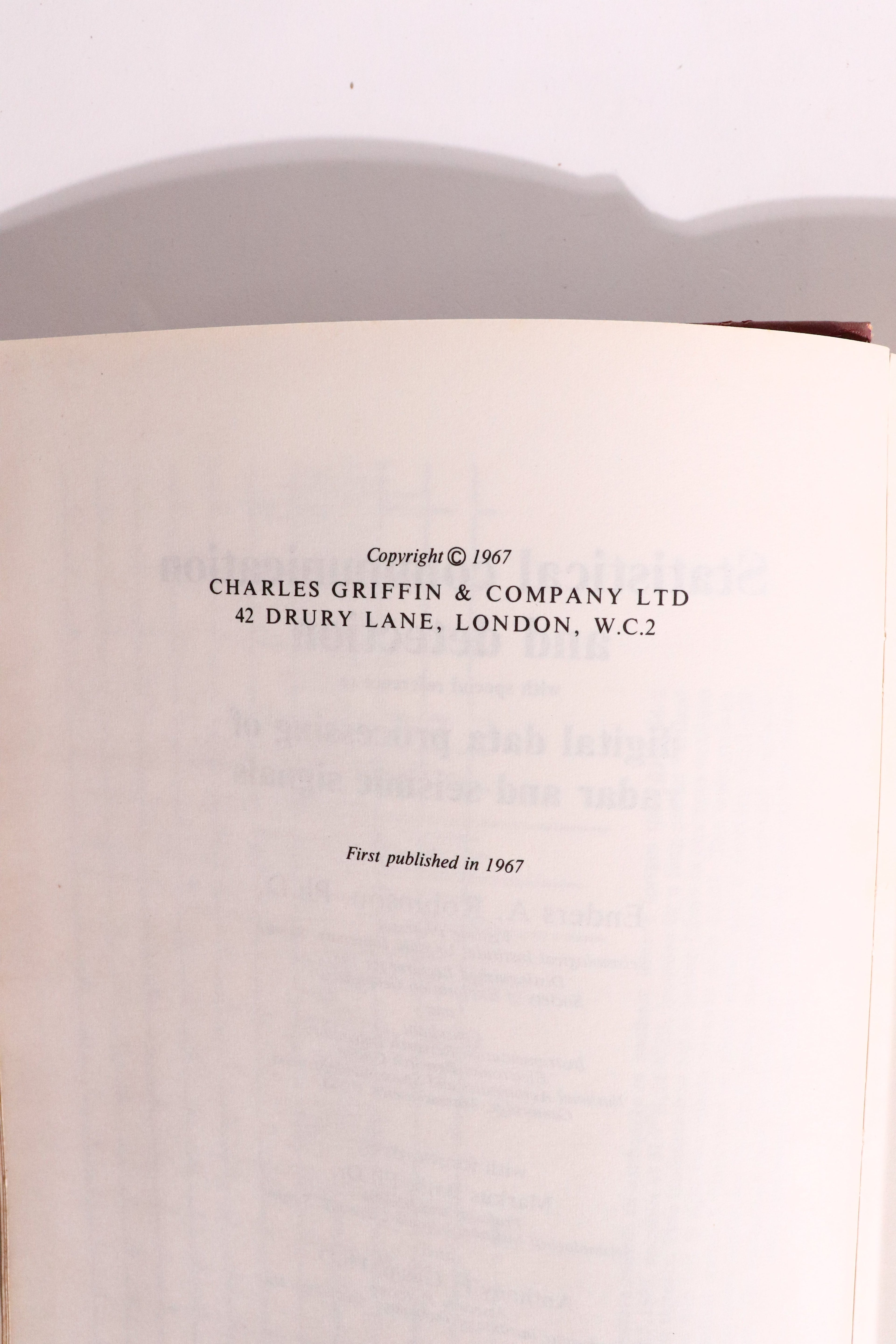 Statistical Communication and Detection: Digital Processing of Radar & Seismic Signals — Enders A. Robinson, First Edition / U.S. Issue (1967)