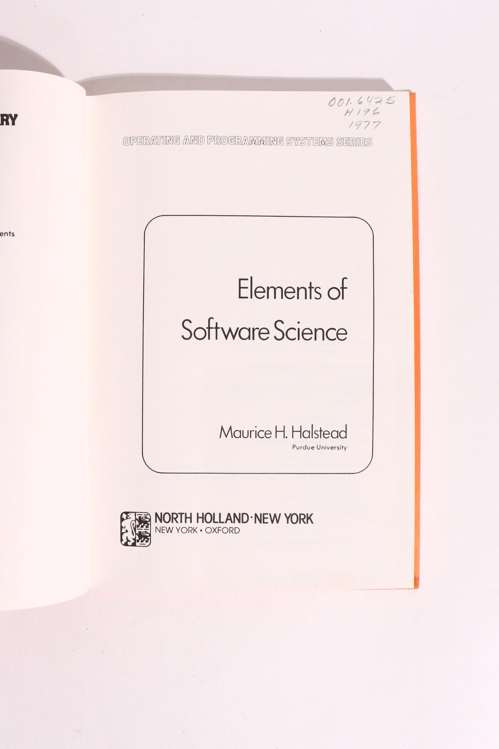 Elements of Software Science — Maurice H. Halstead, 1977 | Foundational Software Metrics & Programming Theory