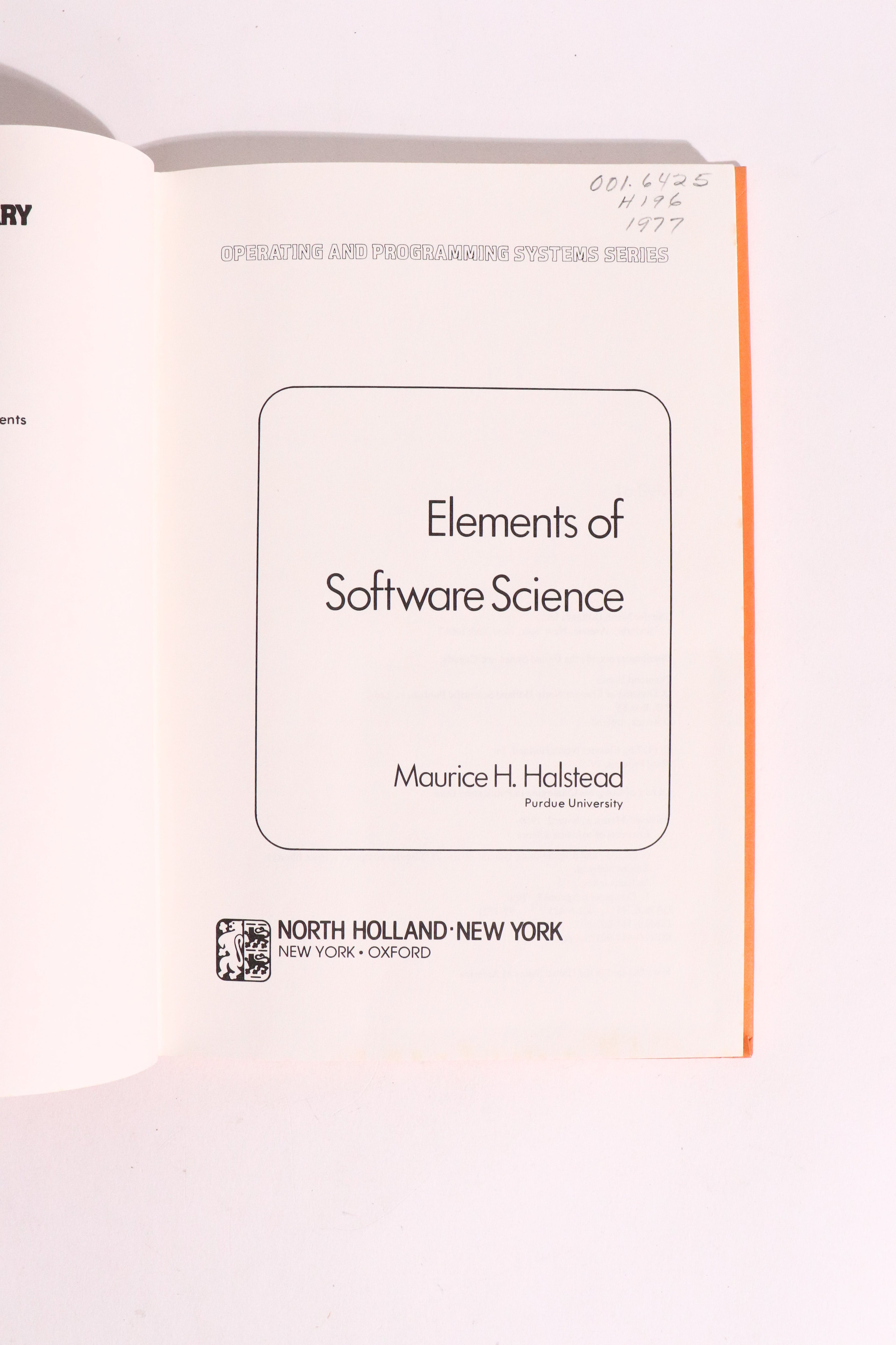 Elements of Software Science — Maurice H. Halstead, 1977 | Foundational Software Metrics & Programming Theory