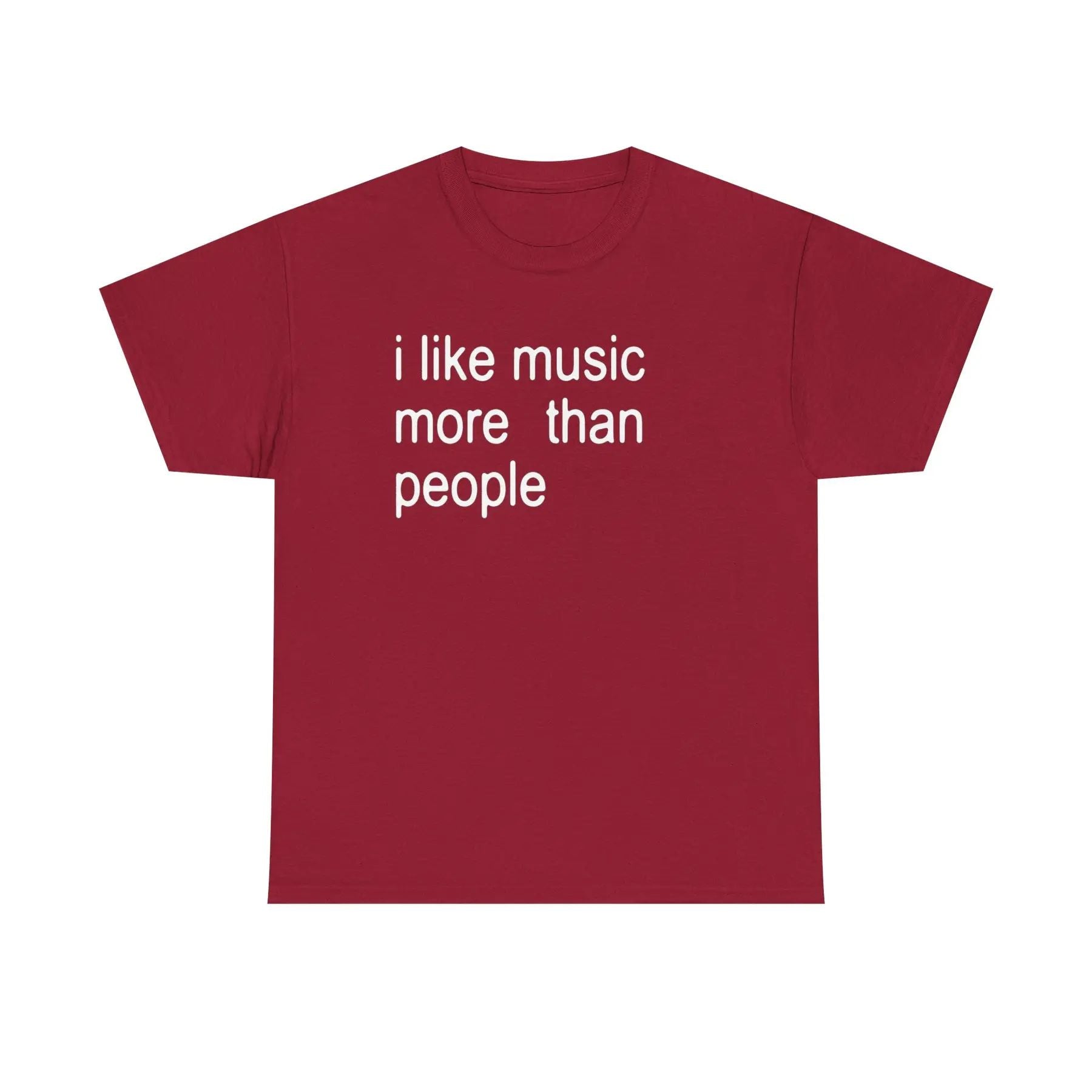 "I Like Music More Than People" T-Shirt - Funny Music Lover & Introvert Apparel, Sarcastic Humor Tee