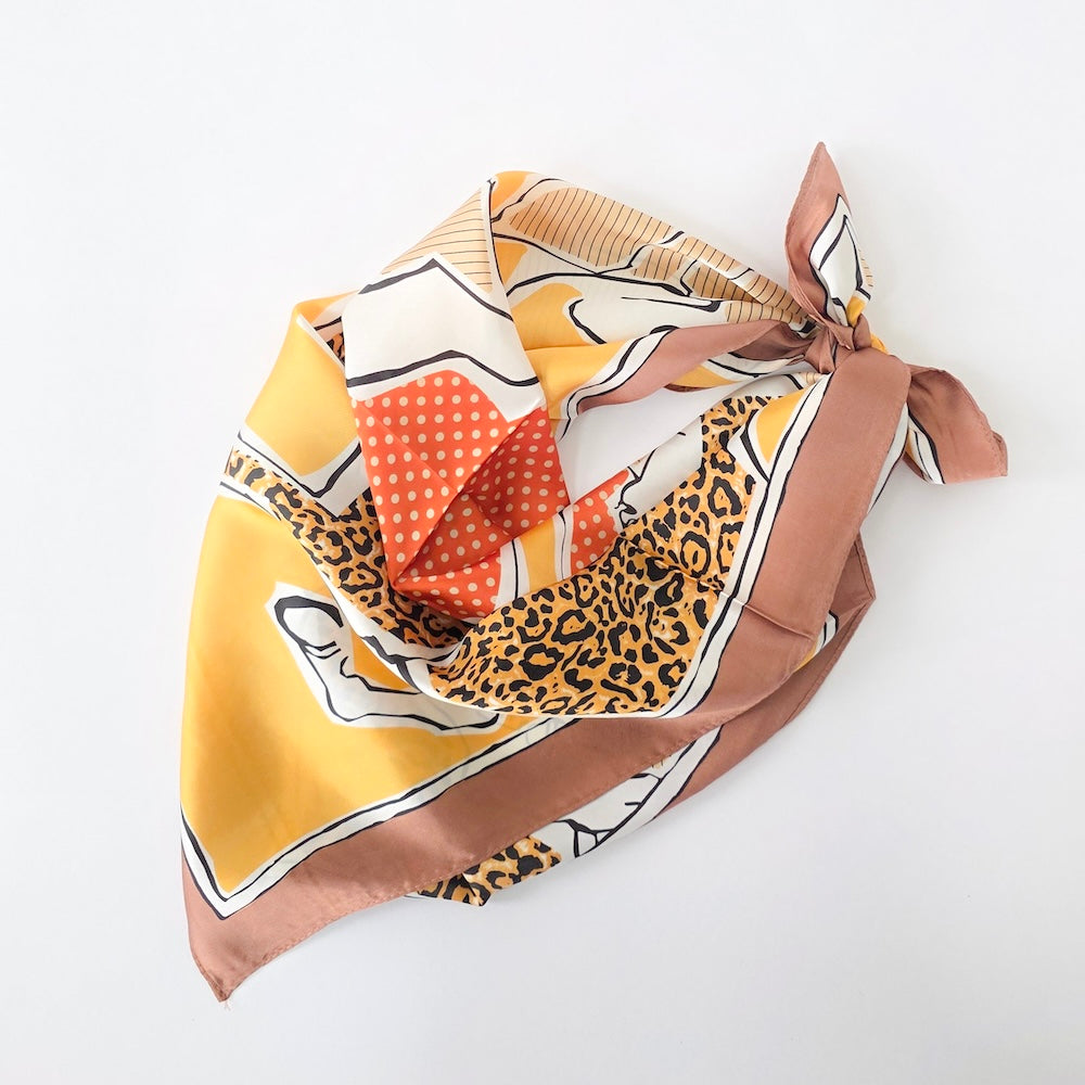 Indie Mixed Pattern Horse Square Scarf