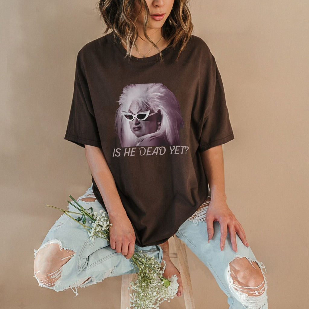 "Is He Dead?" Vintage T-Shirt - Funny Morbid Humor Tee, Women's Casual Streetwear Top