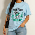 "It's A Throat Punch Kinda Day" Skull & Roses T-Shirt – Men's Edgy Biker Style Graphic Tee, Premium 100% Cotton Sarcastic Attitude Top, Soft Lived-In Heavyweight Gritty Statement Shirt, Made in USA