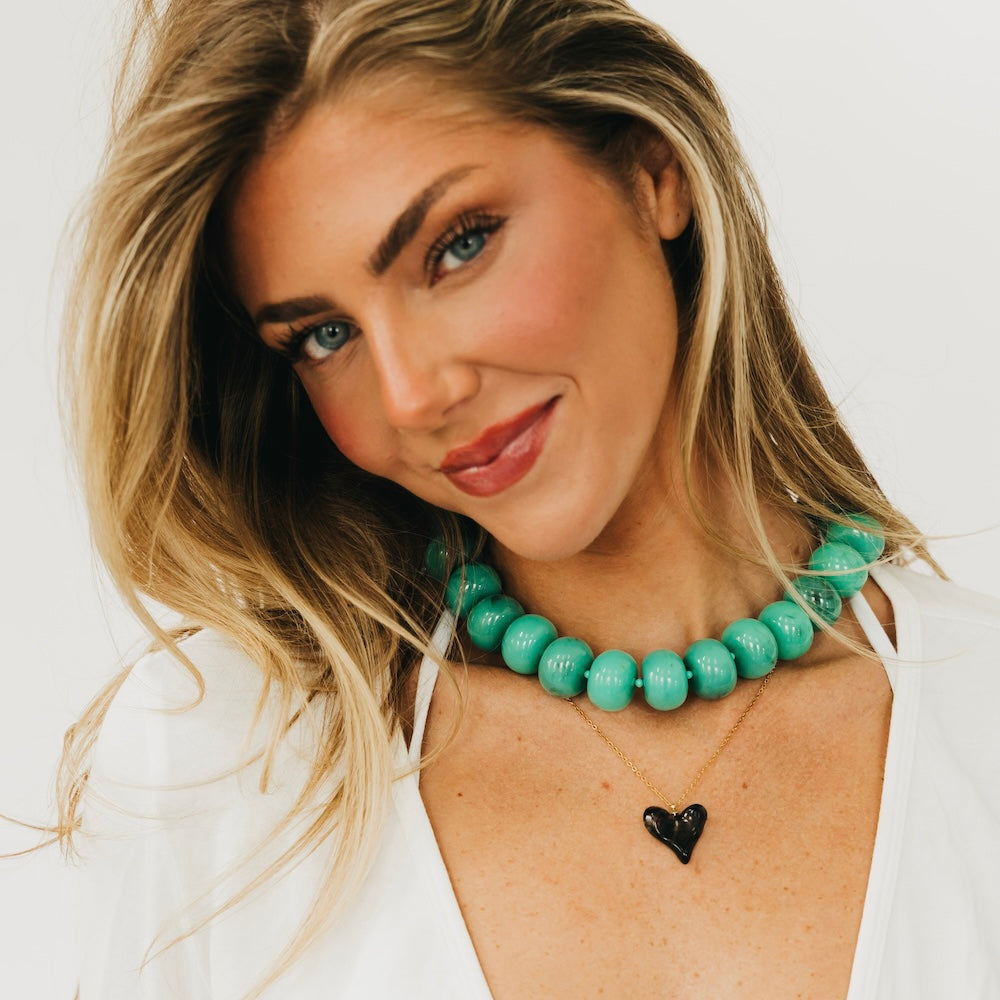 Jan Resin Heart Necklace - WATERPROOF