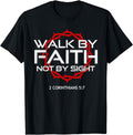 "Jesus Walk By Faith" Christian T-Shirt - Religious Graphic Tee, Inspirational Scripture Apparel, Unisex Round Neck Faith Shirt