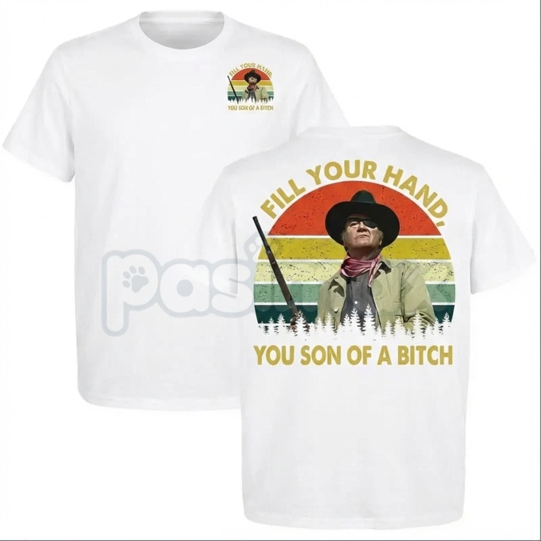 John Wayne "The Duke" True Grit T-Shirt - Vintage Western Film Poster Tee, Fill Your Hand Action Graphic Shirt, Classic Hollywood Legend Merch