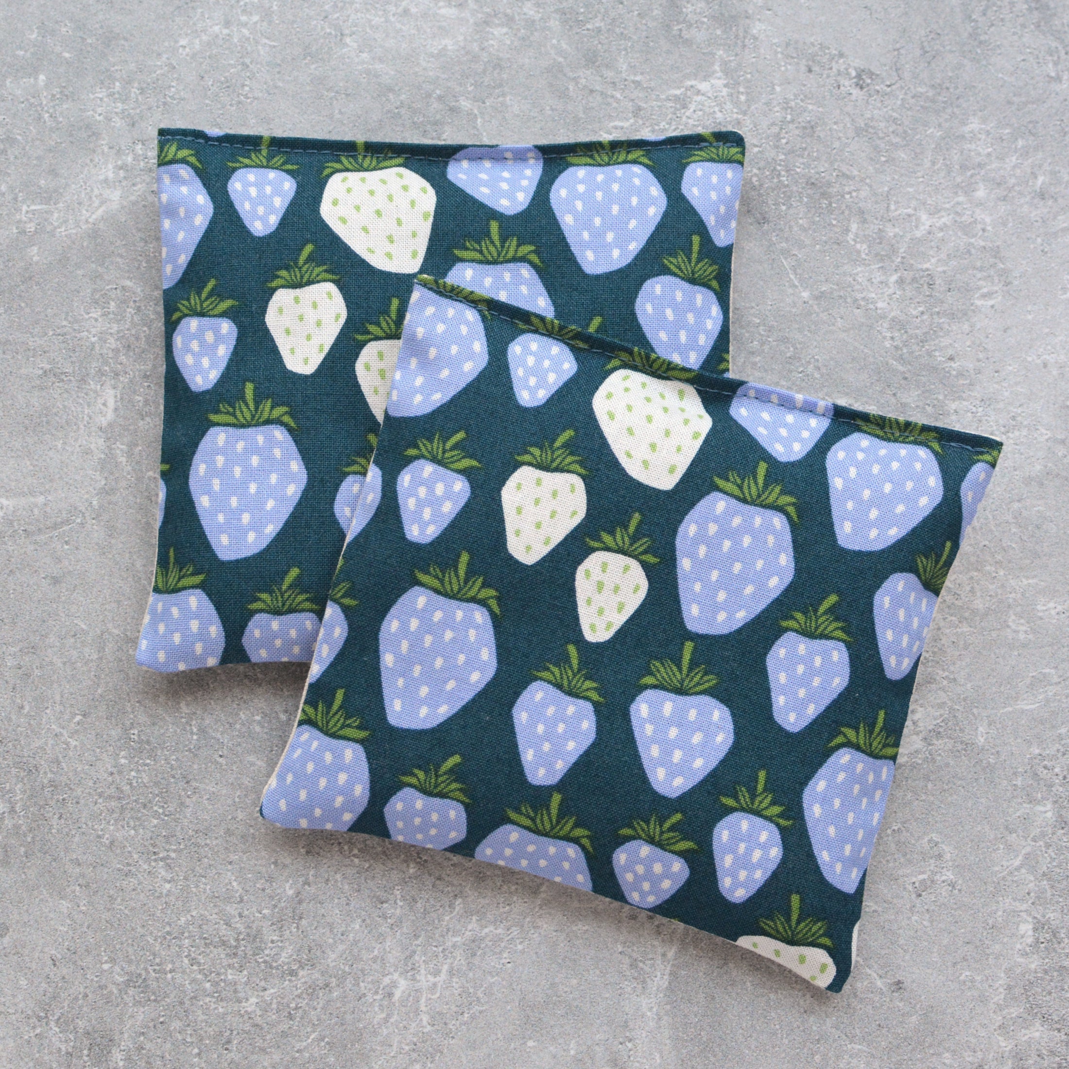 Giant Strawberries in Blue Cotton Lavender Sachet Bundle