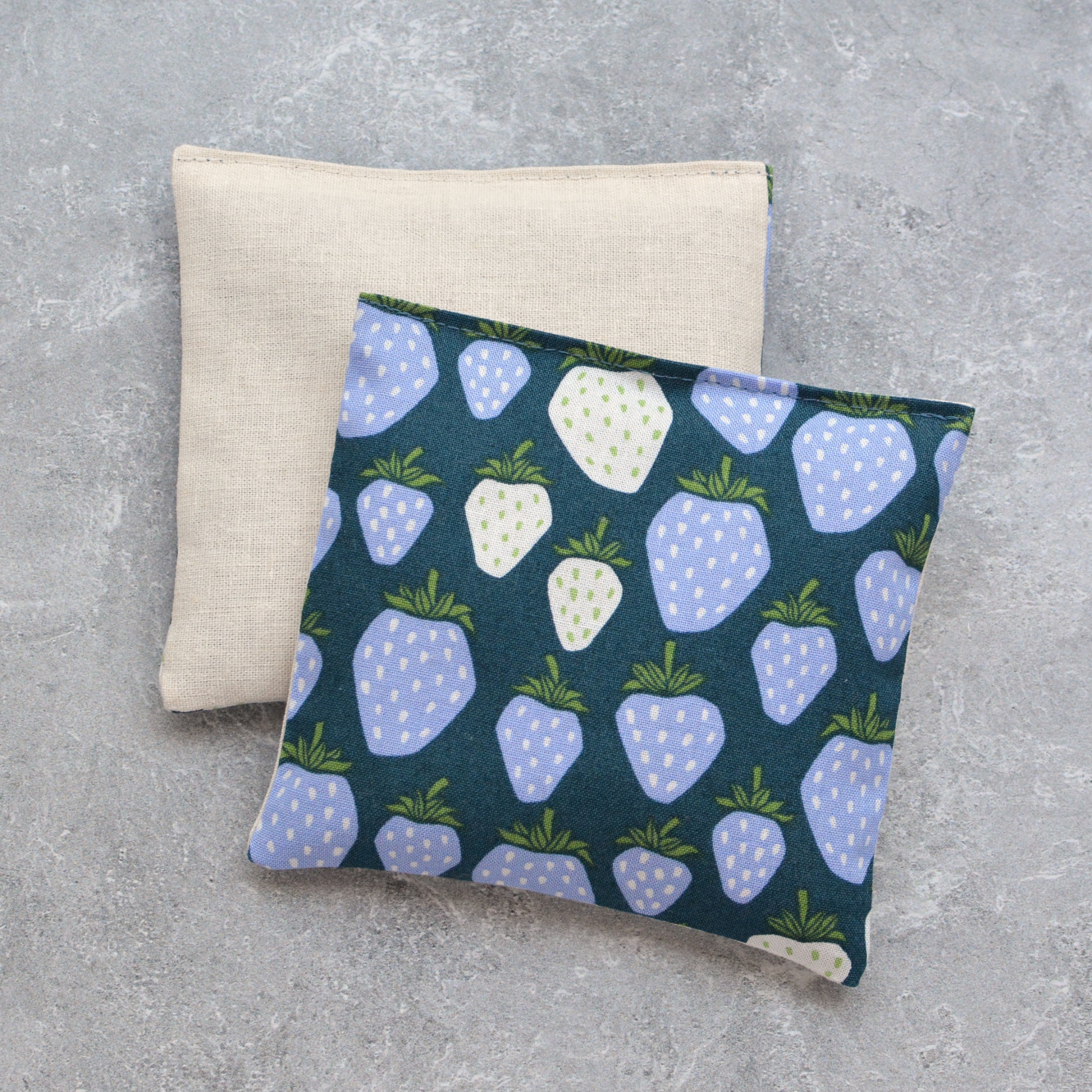 Giant Strawberries in Blue Cotton Lavender Sachet Bundle