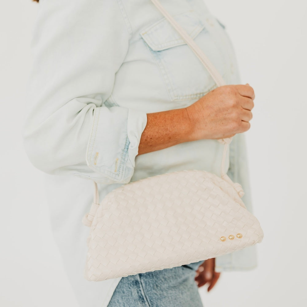 Lacy Woven Frame Crossbody Bag