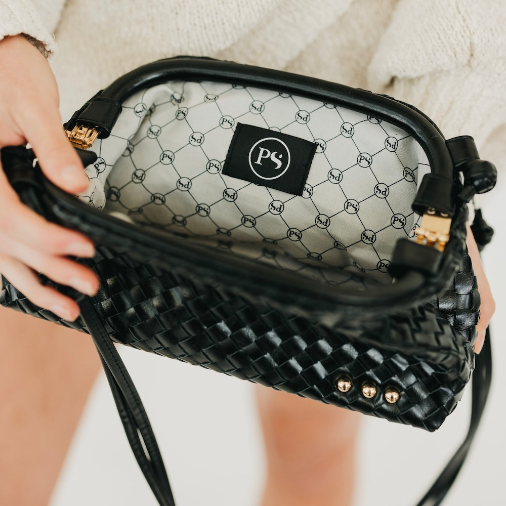 Lacy Woven Frame Crossbody Bag