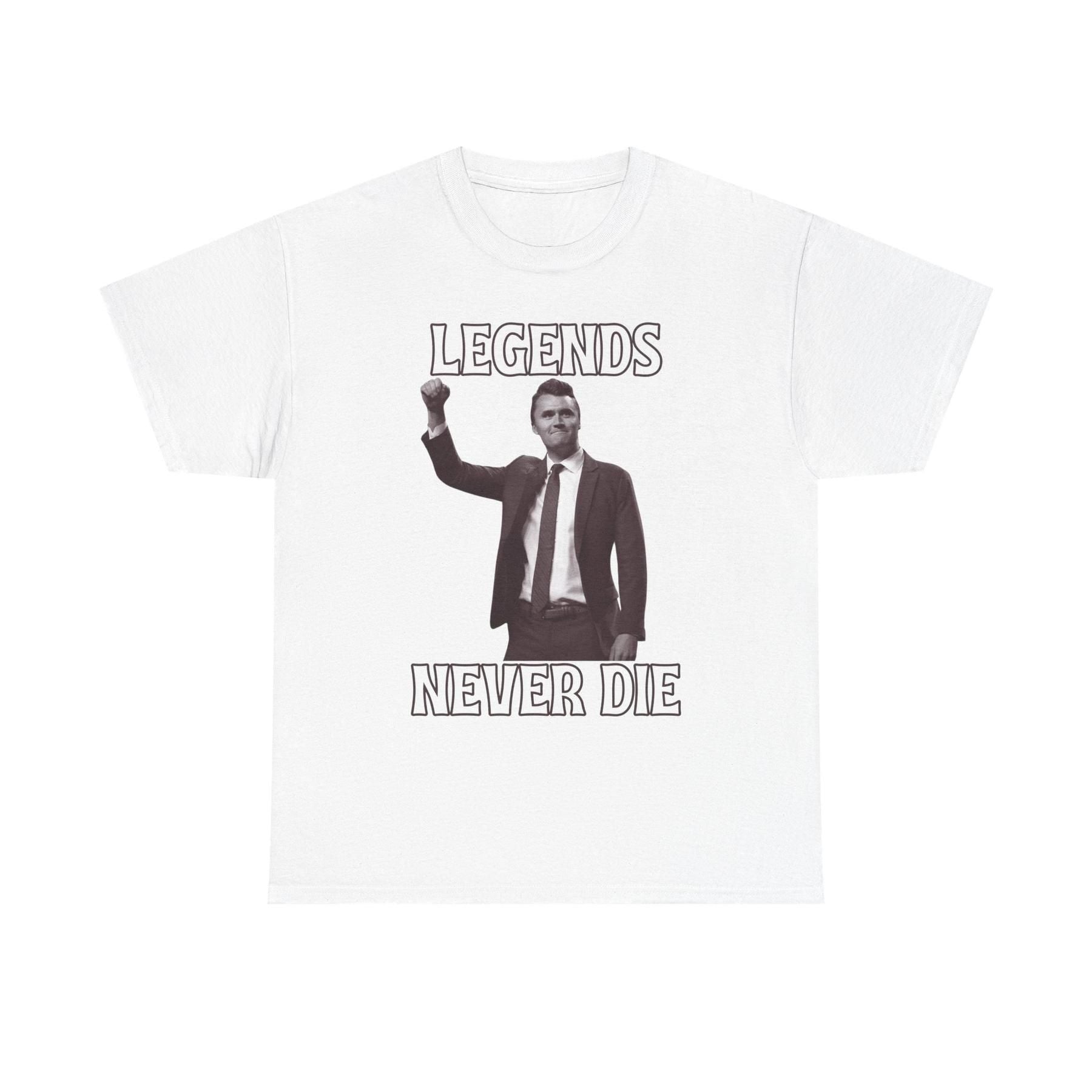 "Legends Charlie Kirk" T-Shirt - Unisex Heavy Cotton Tee, Political Figure Apparel