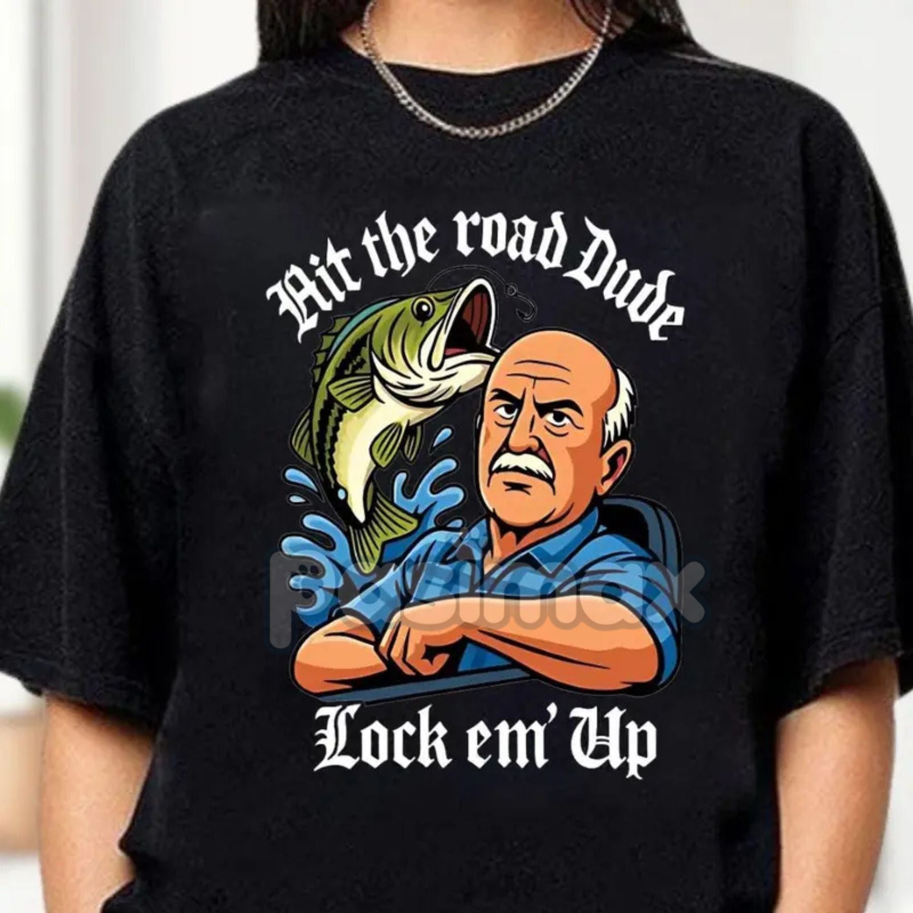 "Lock 'Em Up" Funny T-Shirt - Angry Old Man Driving Truck Tee, Sarcastic Humor Shirt