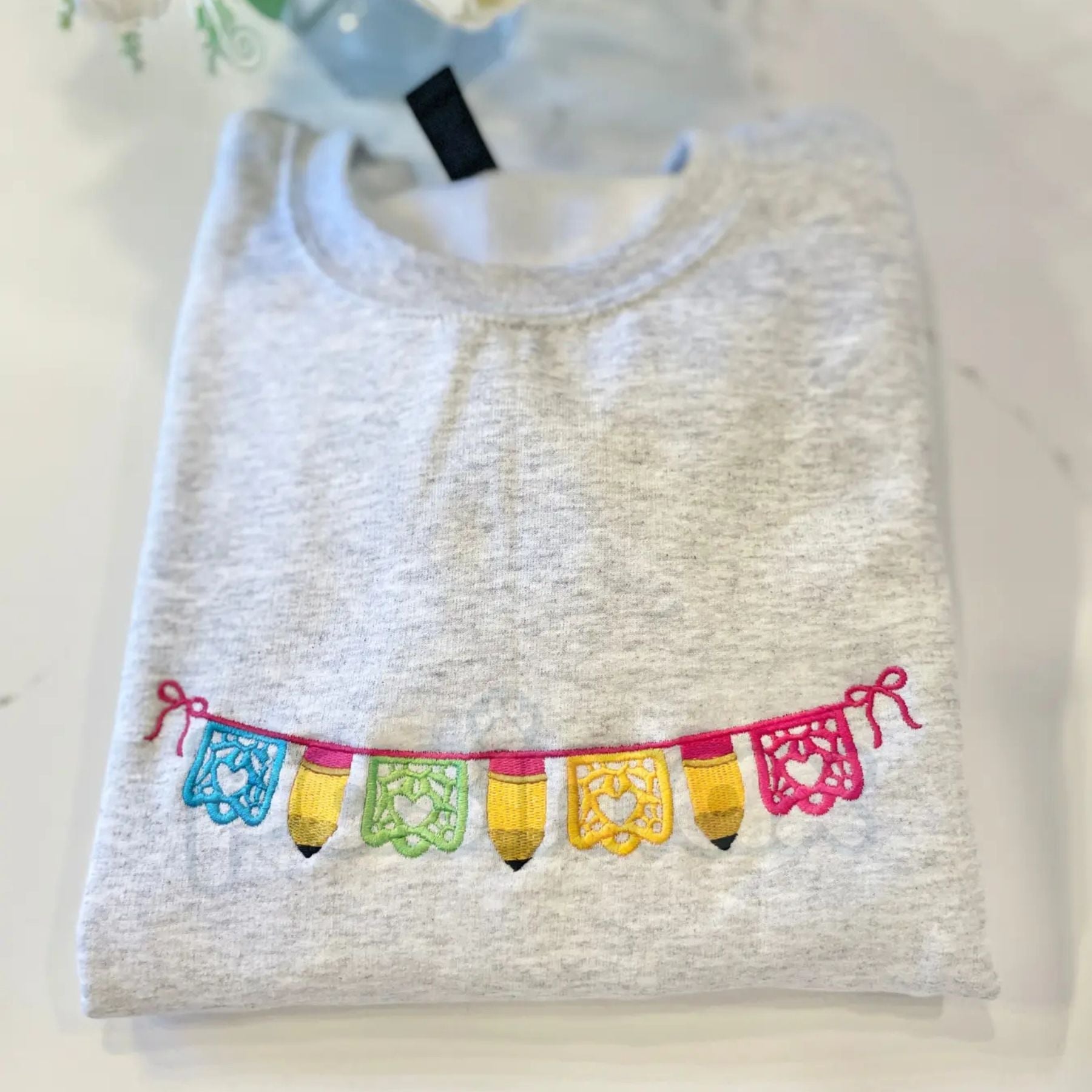 Maestra Papel Picado Embroidered Sweatshirt – Hispanic Culture Teacher Crewneck