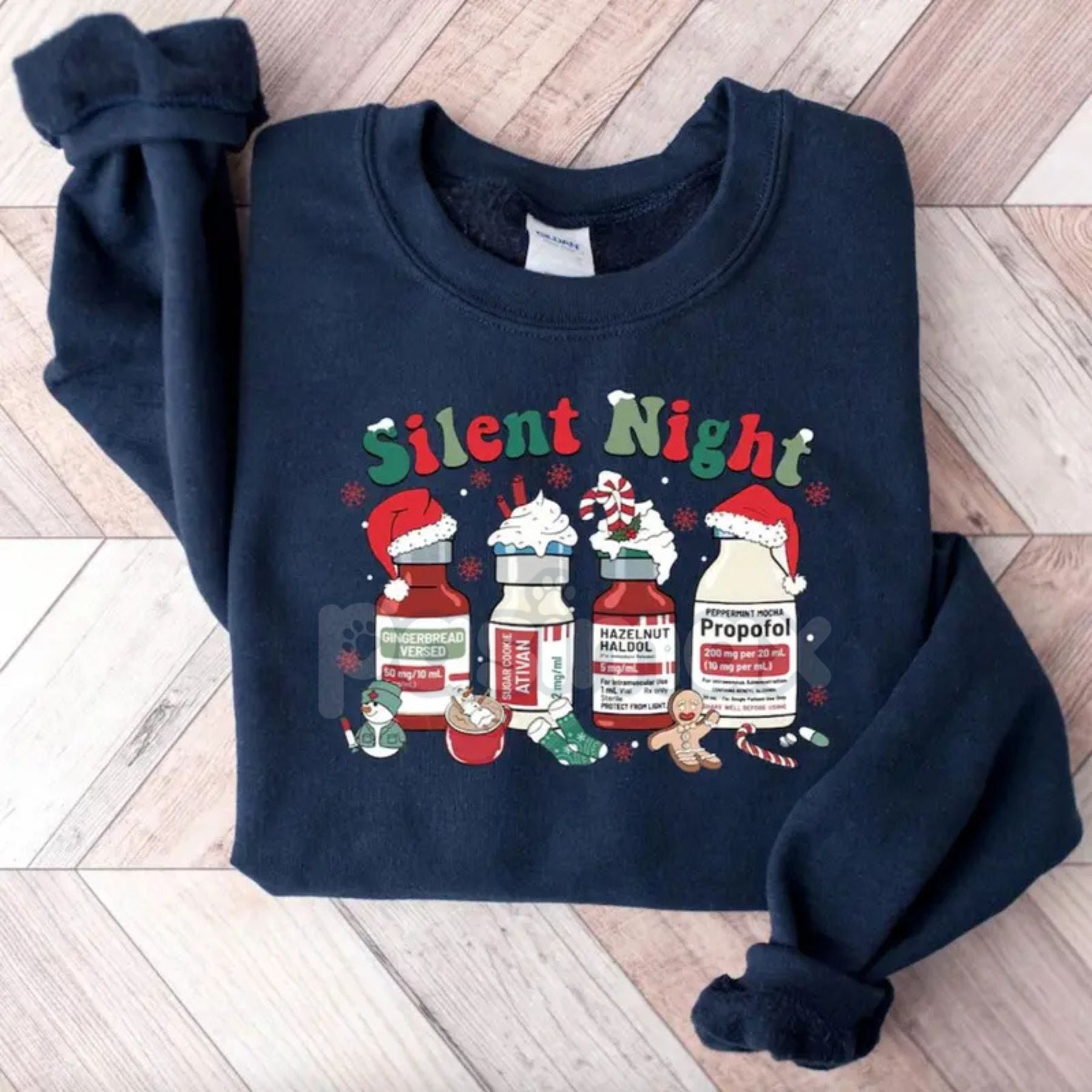 Medical Staff Holiday Hustle Sweatshirt – Funny "Silent Night" Irony Crewneck
