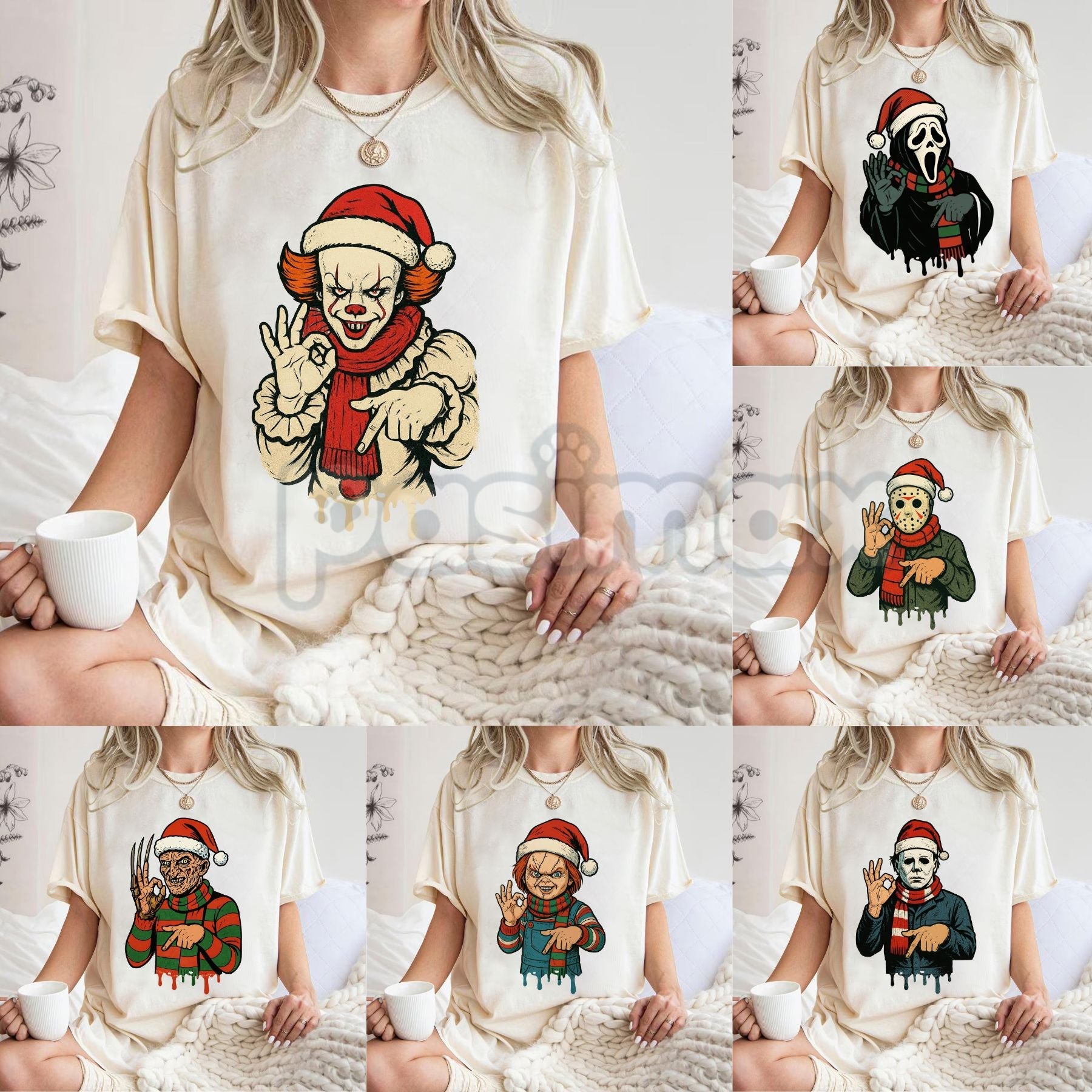 Merry Creepmas "Six Seven" Hand Sign T-Shirt - Funny Christmas 6 7 Tee, Dark Humor Holiday Apparel
