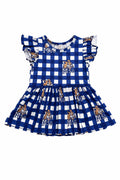 Montana State University Plaid Bobcat S/S Flutter Twirl Bodysuit