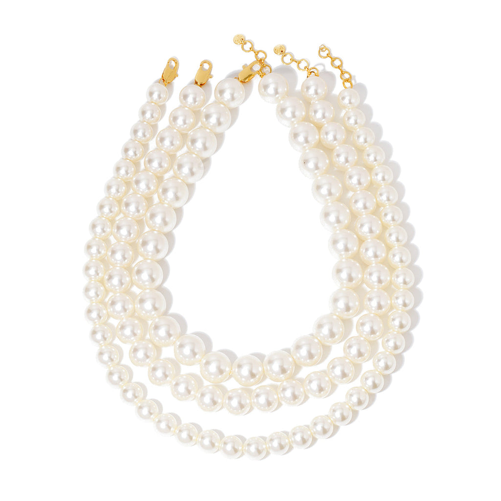 Chunky Three Piece Pearl Necklace