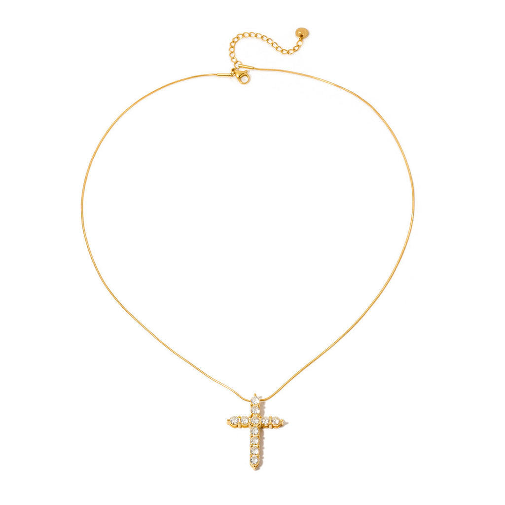 Hannah Diamond Cross Necklace WATERPROOF
