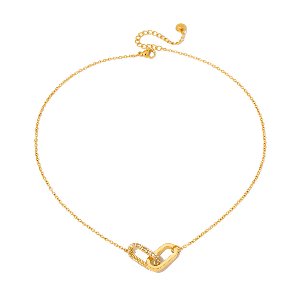 Linked with Diamonds Chain Necklace - WATERPROOF