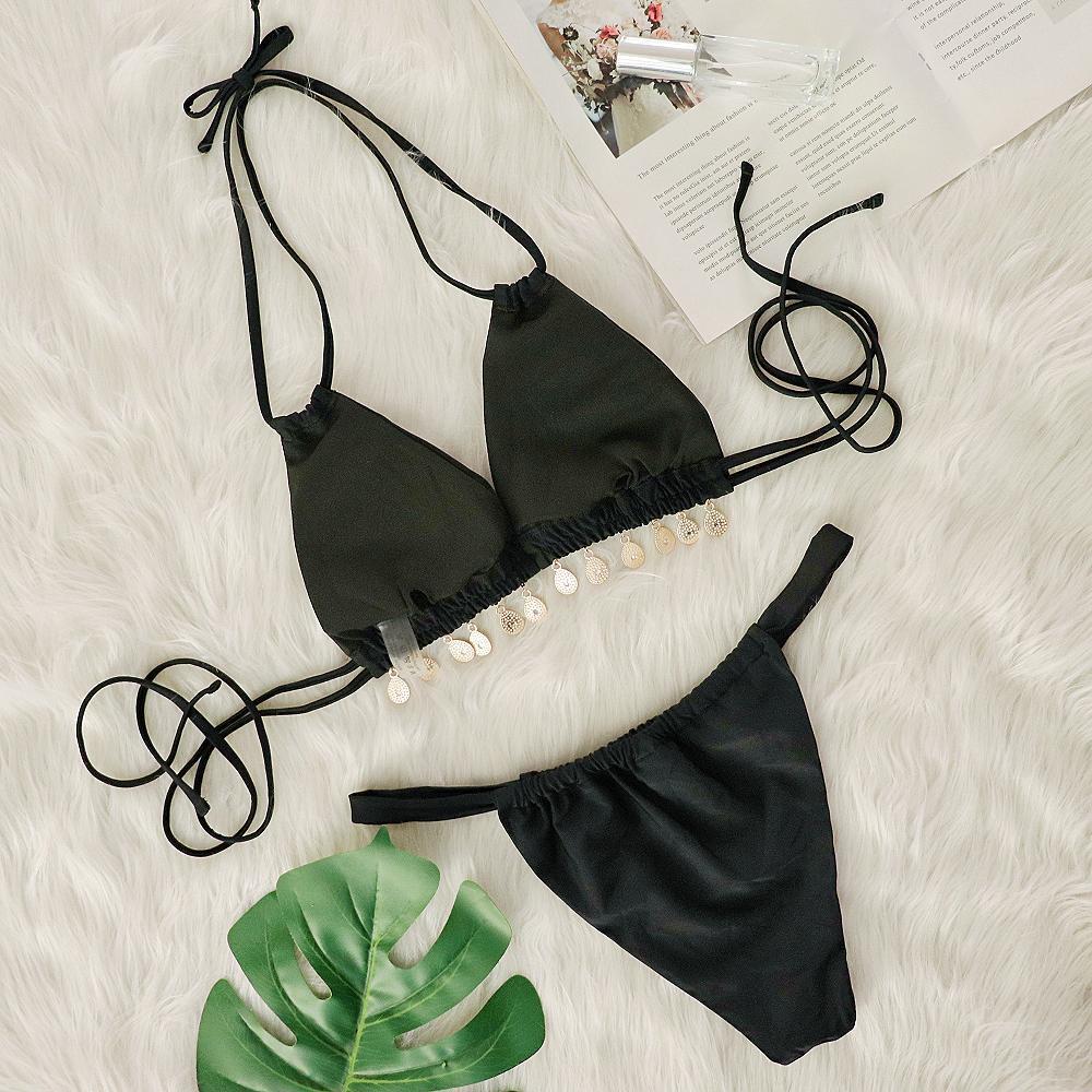 2025 Halter Luxury Rhinestone Diamond Bikini Female Swimsuit Women Swimwear Two-pieces Bikini Set Bather Bathing Suit Swim Lady