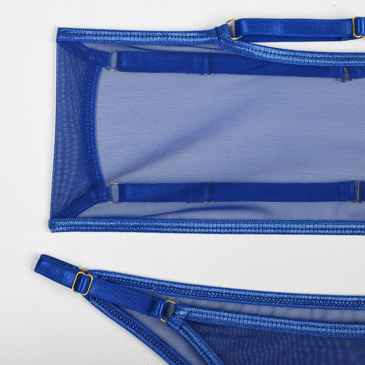 Toucheart 4 Piece Set Sexy Lingerie Set Elasticity Mesh Patchwork See-Through Breast-Wrapping Three-Point Briefs Sexy Underwear