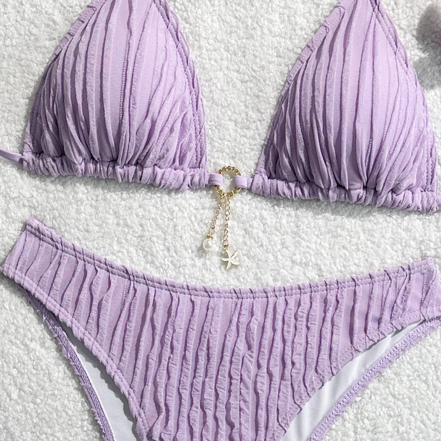 Sexy Wrinkled Halter Brazilian Bikini Women Swimwear Female Swimsuit Two-pieces Bikini Set High Cut Bathing Suit Swim Beach Wear