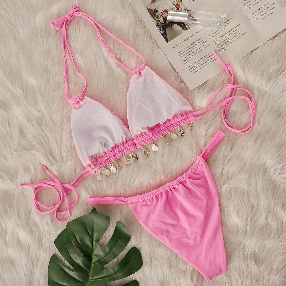 2025 Halter Luxury Rhinestone Diamond Bikini Female Swimsuit Women Swimwear Two-pieces Bikini Set Bather Bathing Suit Swim Lady