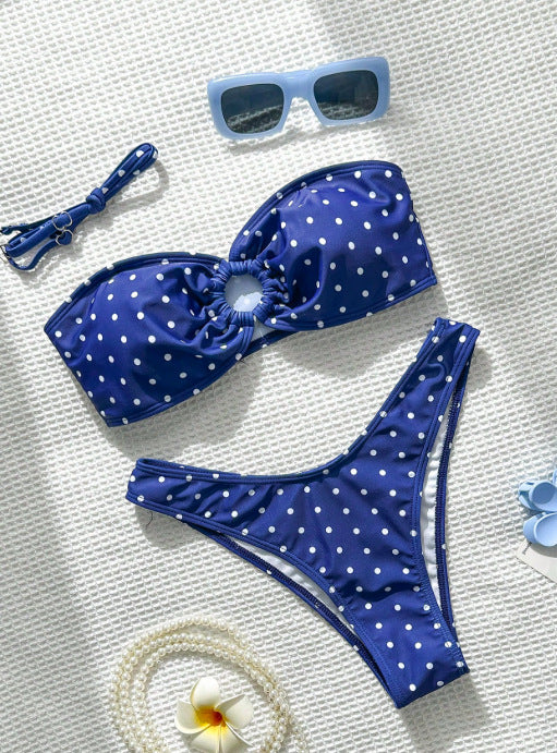 XS - L Polka Dot Bandeau Bikini Women Swimwear Female Swimsuit Two-pieces Bikini Set Brazilian Bather Bathing Suit Swim Lady