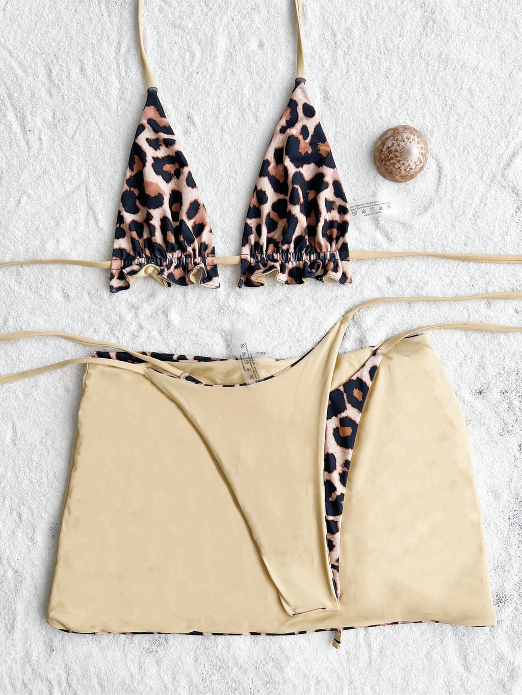 XS - L Doulbe Side Wearable Reversible Bikini Women Swimwear Female Swimsuit Three-pieces Bikini Set Ruffled Bathing Suit Swim