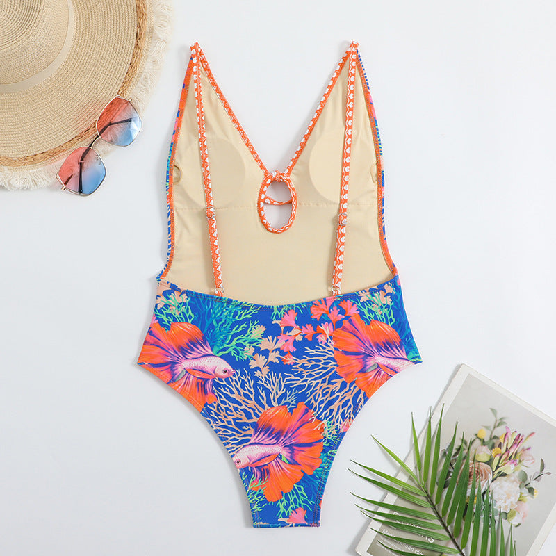 2025 Sexy Backless Striped Women Swimwear One Piece Swimsuit Female monokini High cut Trikini V Neck Bathing Suit Swim Bodysuit