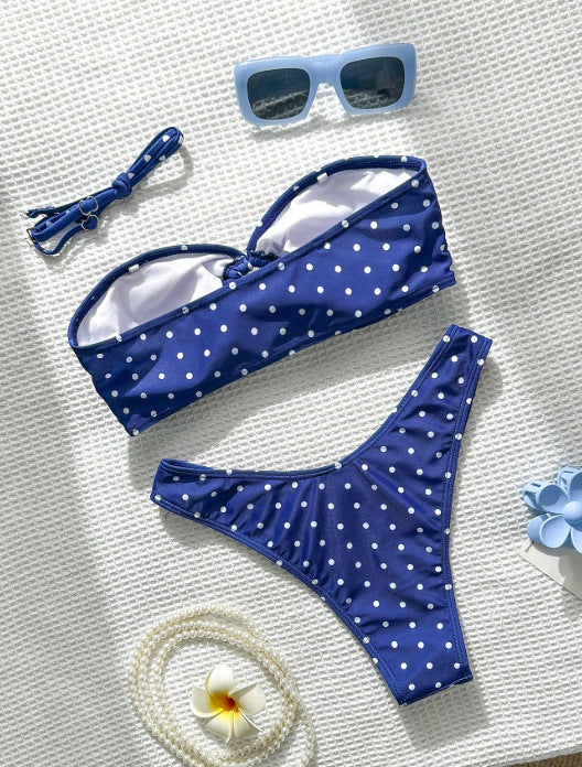 XS - L Polka Dot Bandeau Bikini Women Swimwear Female Swimsuit Two-pieces Bikini Set Brazilian Bather Bathing Suit Swim Lady