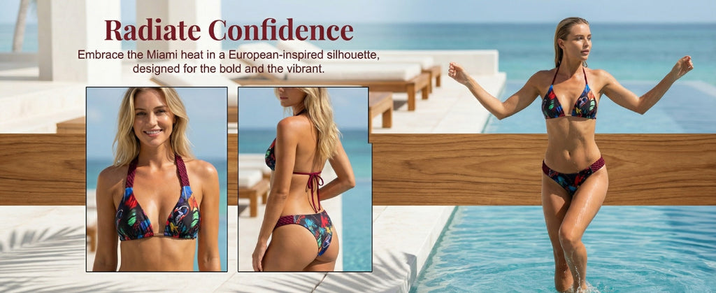 Printed Halter Braided Rope Mini Thong Bikini Female Swimsuit Women Swimwear Two-pieces Bikini Set High Cut Bather Bathing Suit