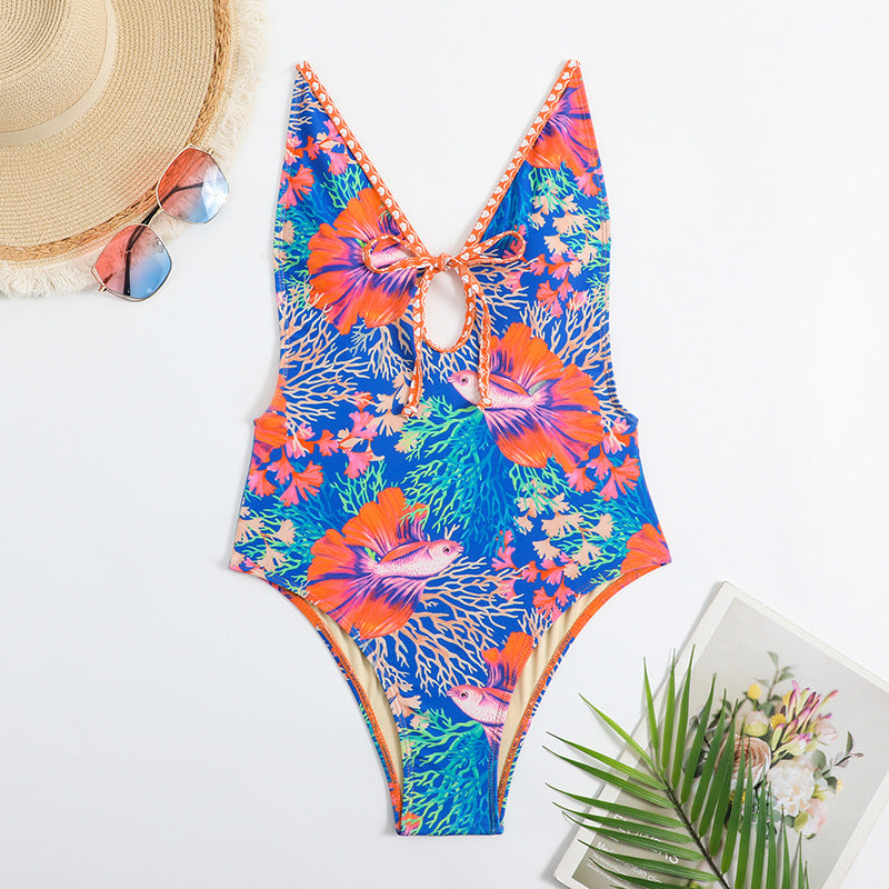 2025 Sexy Backless Striped Women Swimwear One Piece Swimsuit Female monokini High cut Trikini V Neck Bathing Suit Swim Bodysuit