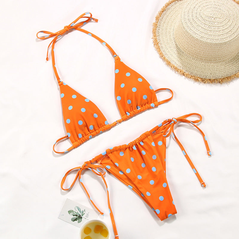 2025 Polka Dot Mini Micro String Bikini Women Swimsuit Female Bikinis Brazilian Swimwear Two Pieces Bikini Set Bathing Suit Swim