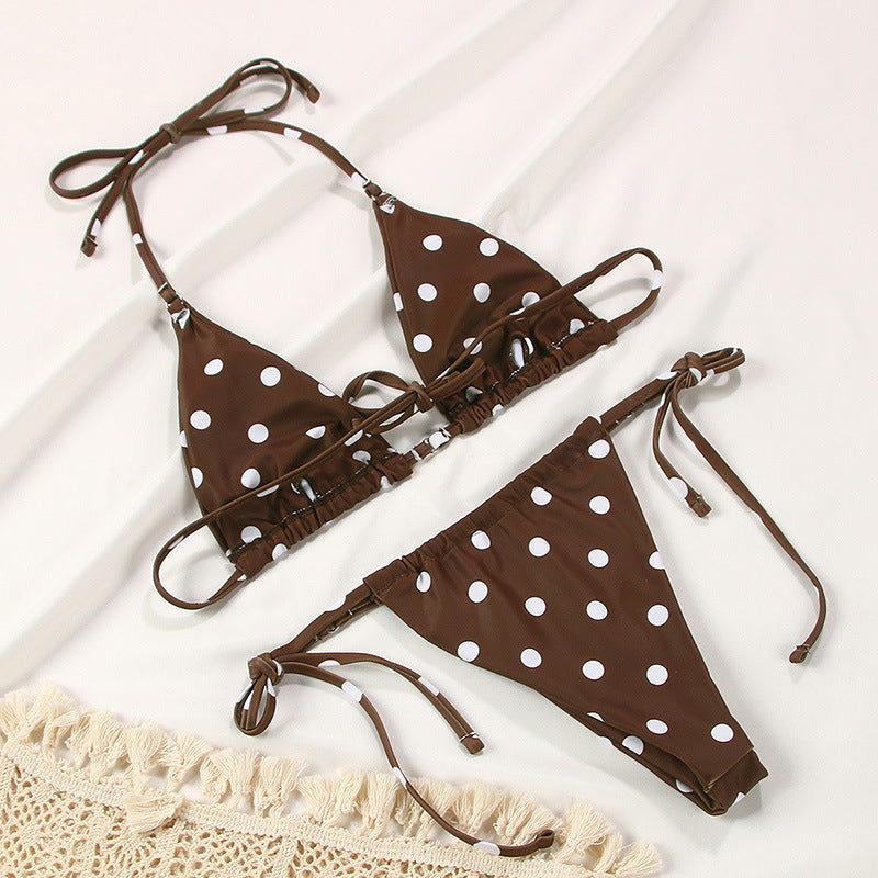 2025 Polka Dot Mini Micro String Bikini Women Swimsuit Female Bikinis Brazilian Swimwear Two Pieces Bikini Set Bathing Suit Swim