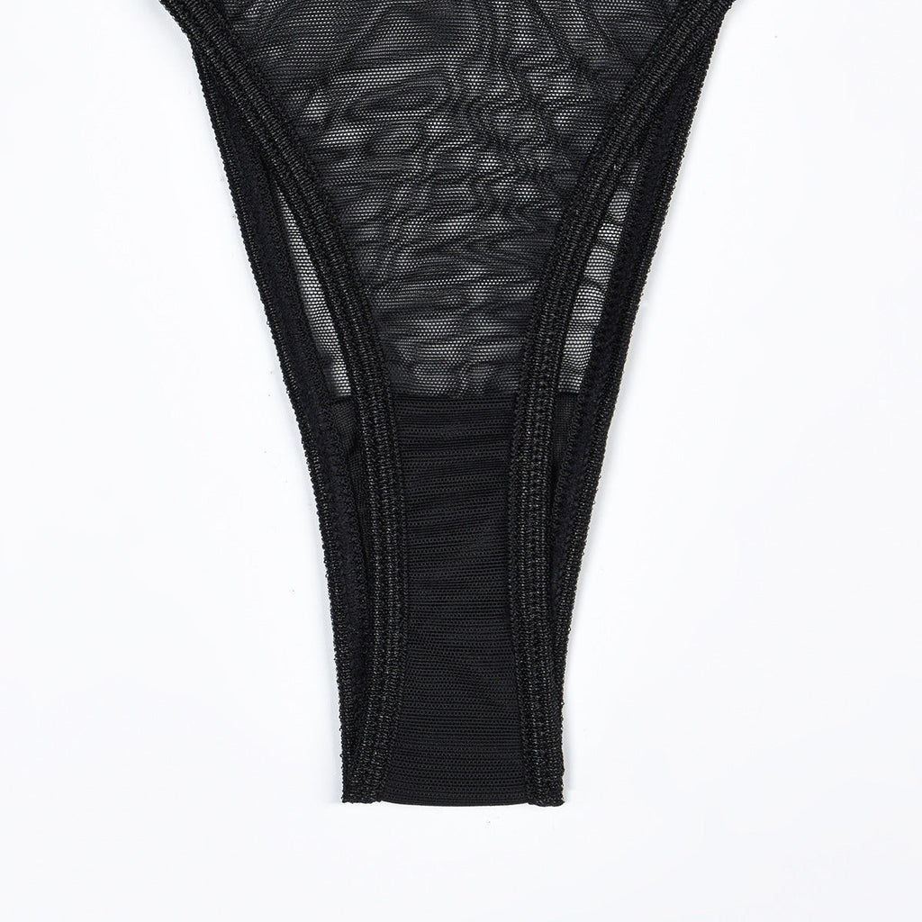 Toucheart 4 Piece Set Sexy Lingerie Set Elasticity Mesh Patchwork See-Through Breast-Wrapping Three-Point Briefs Sexy Underwear