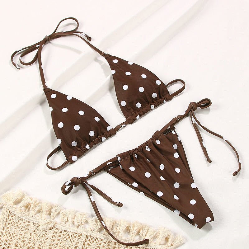 2025 Polka Dot Mini Micro String Bikini Women Swimsuit Female Bikinis Brazilian Swimwear Two Pieces Bikini Set Bathing Suit Swim