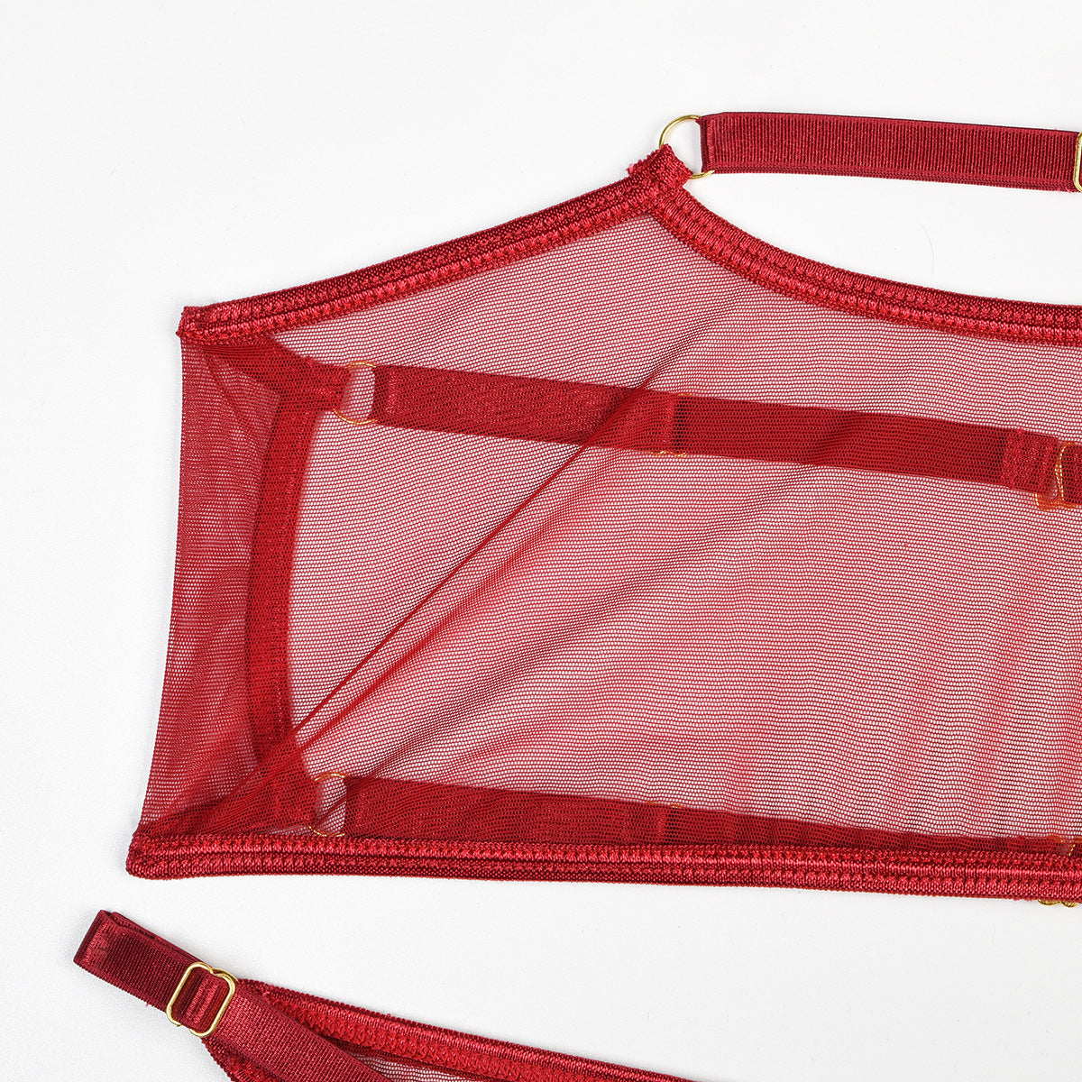 Toucheart 4 Piece Set Sexy Lingerie Set Elasticity Mesh Patchwork See-Through Breast-Wrapping Three-Point Briefs Sexy Underwear