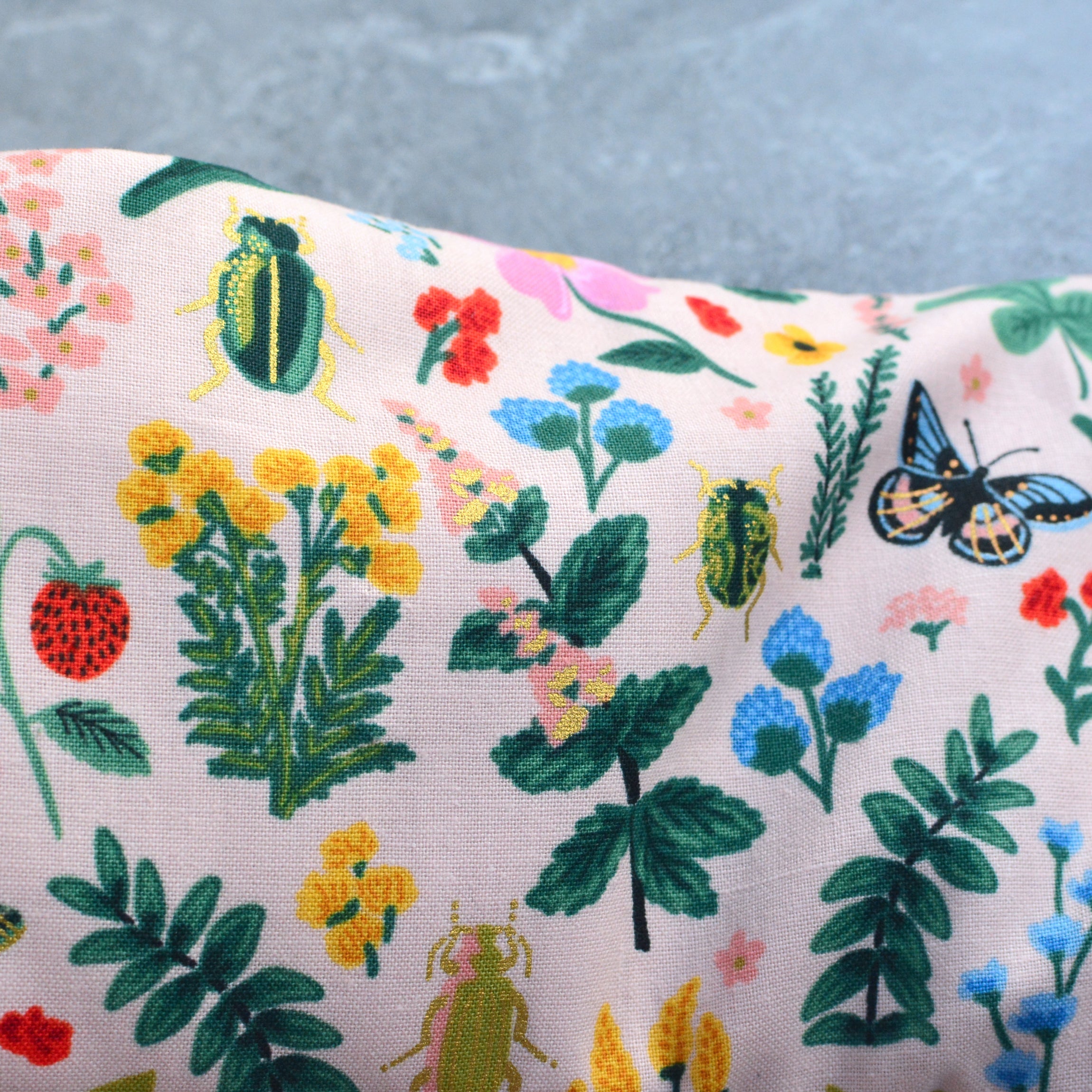 Curio Floral in Blush Pink Cotton Weighted Eye Pillow