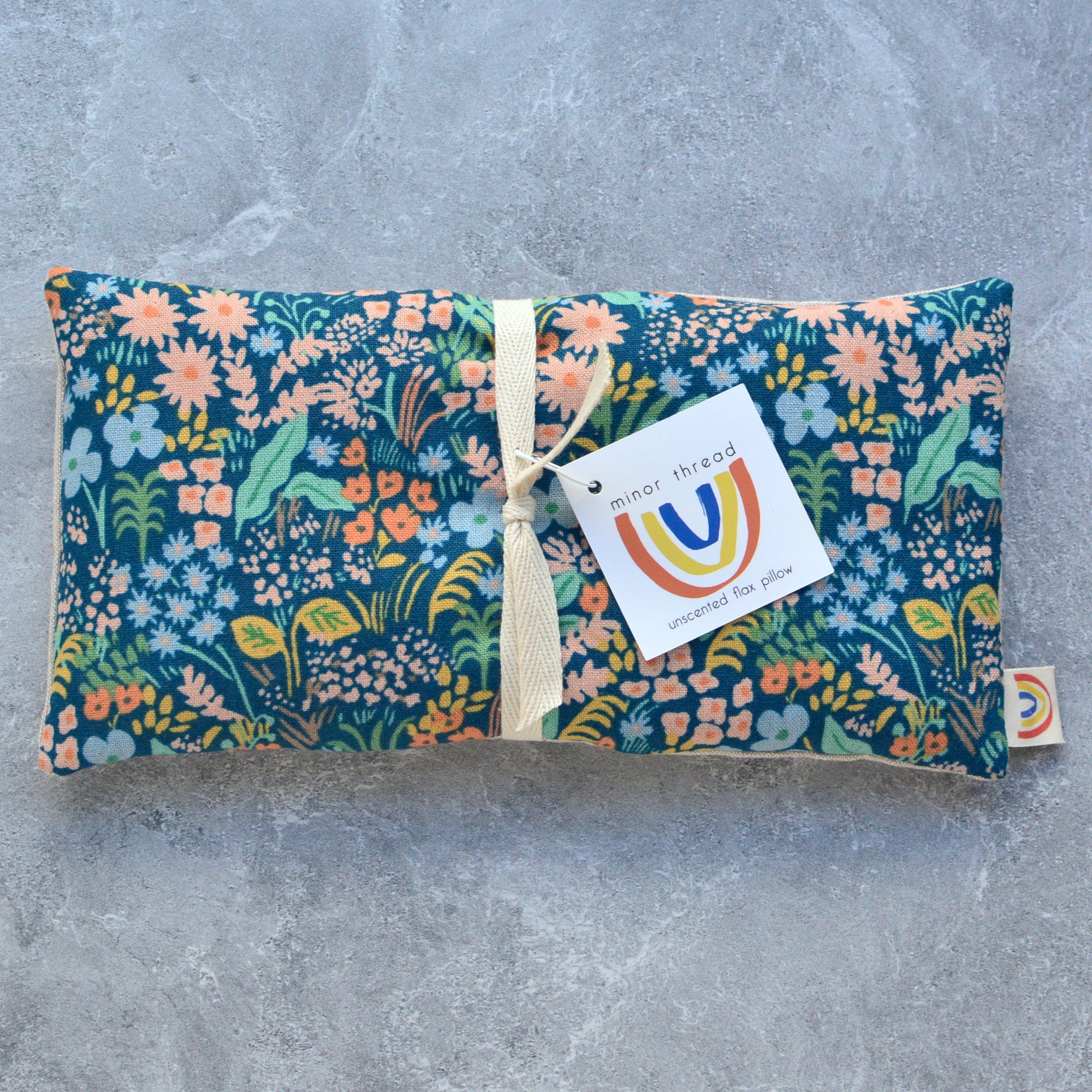 Meadow Blue Floral Linen Weighted Eye Pillow