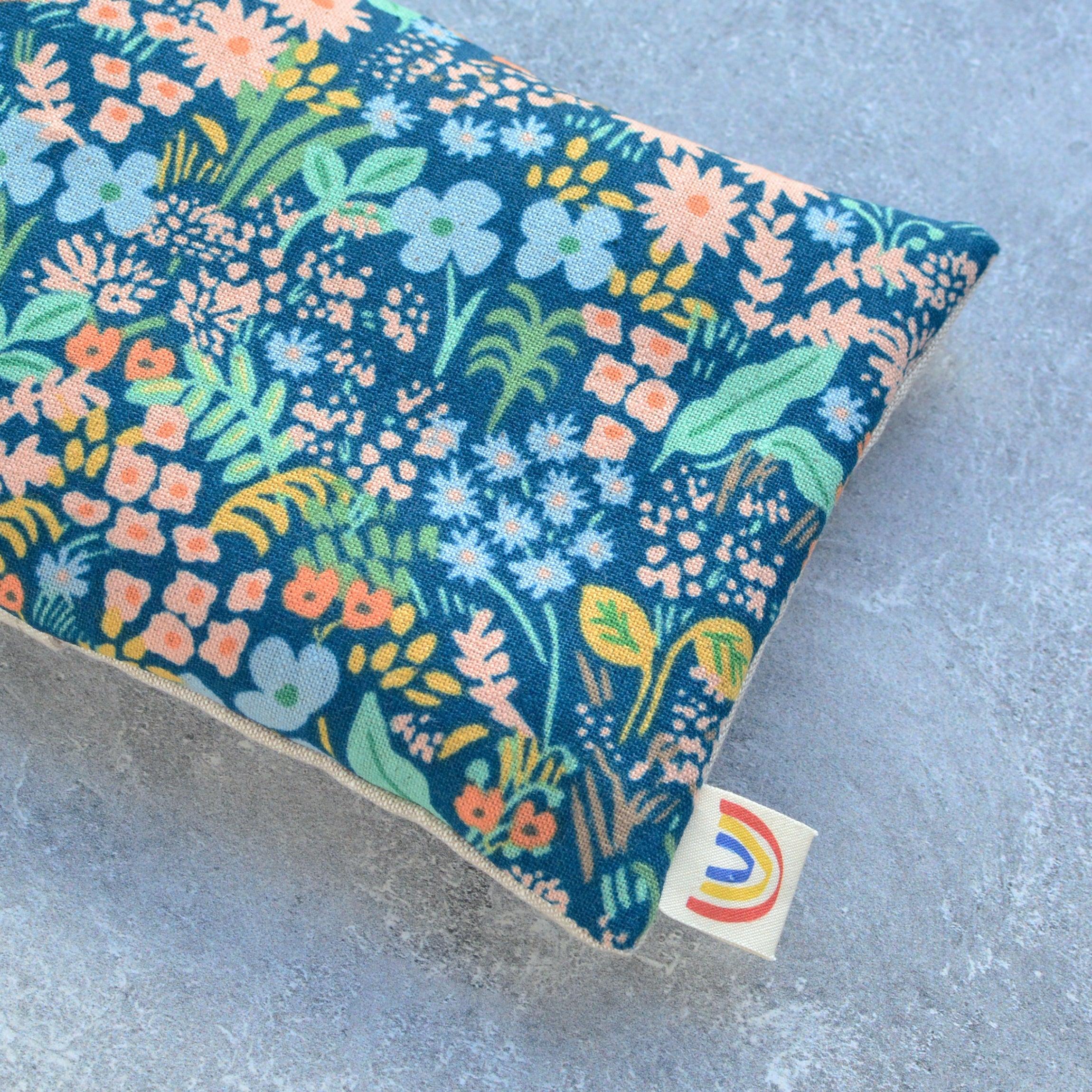 Meadow Blue Floral Linen Weighted Eye Pillow