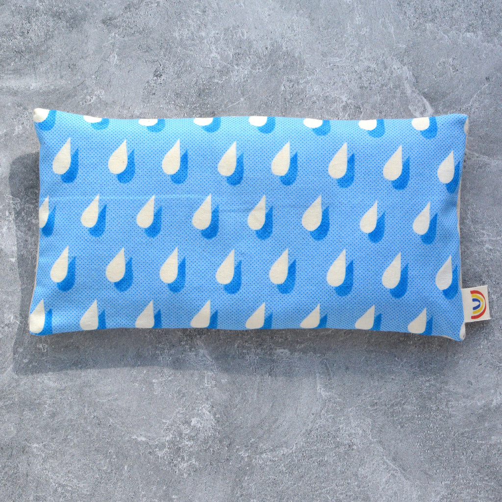 Rainy Day in Light Blue Cotton Weighted Eye Pillow