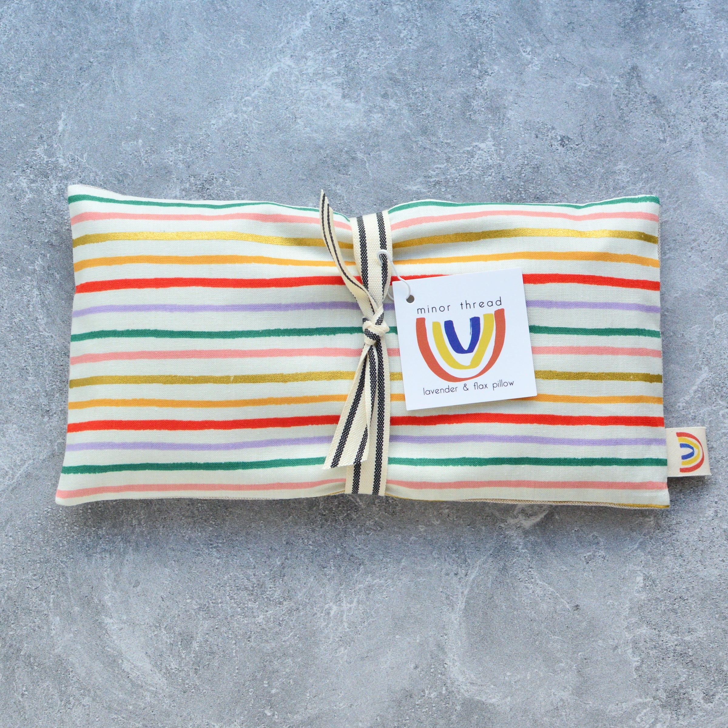 Pink & Lilac Rainbow Stripe Cotton Weighted Eye Pillow