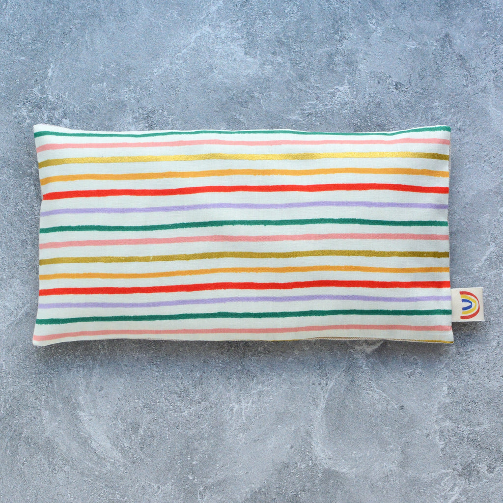 Pink & Lilac Rainbow Stripe Cotton Weighted Eye Pillow